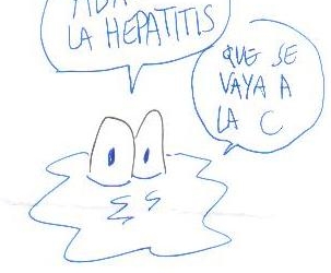 Dibújo de Miguél Rep sobre el virus de la hepatitis c