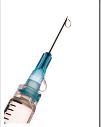 Droplet on the Point of Hypodermic Needle